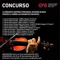 Concursos en la Orquesta Sinfónica de Bahía Blanca
