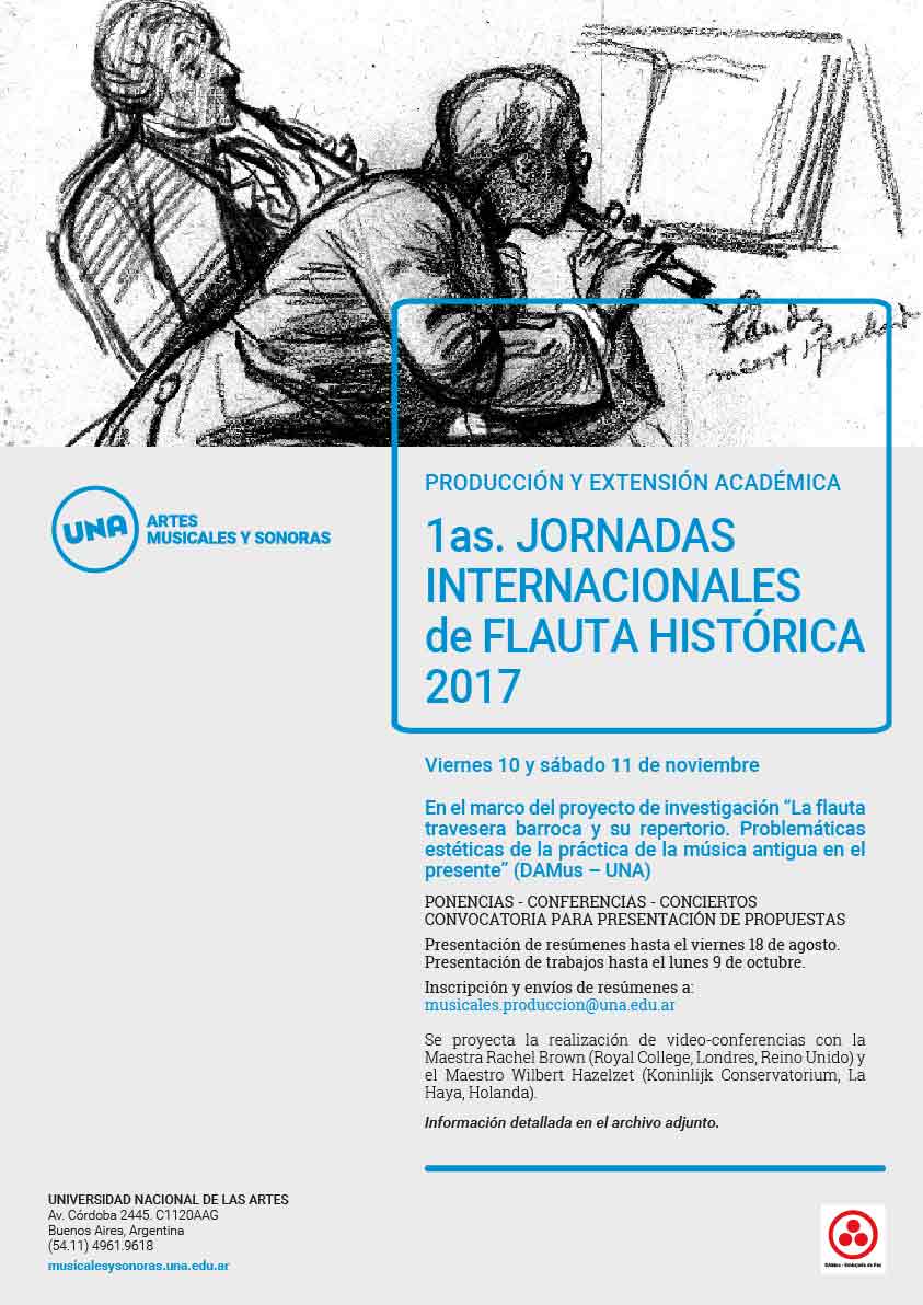 Convocatoria para la presentación de propuestas para las Primeras Jornadas Internacionales de Flauta Histórica